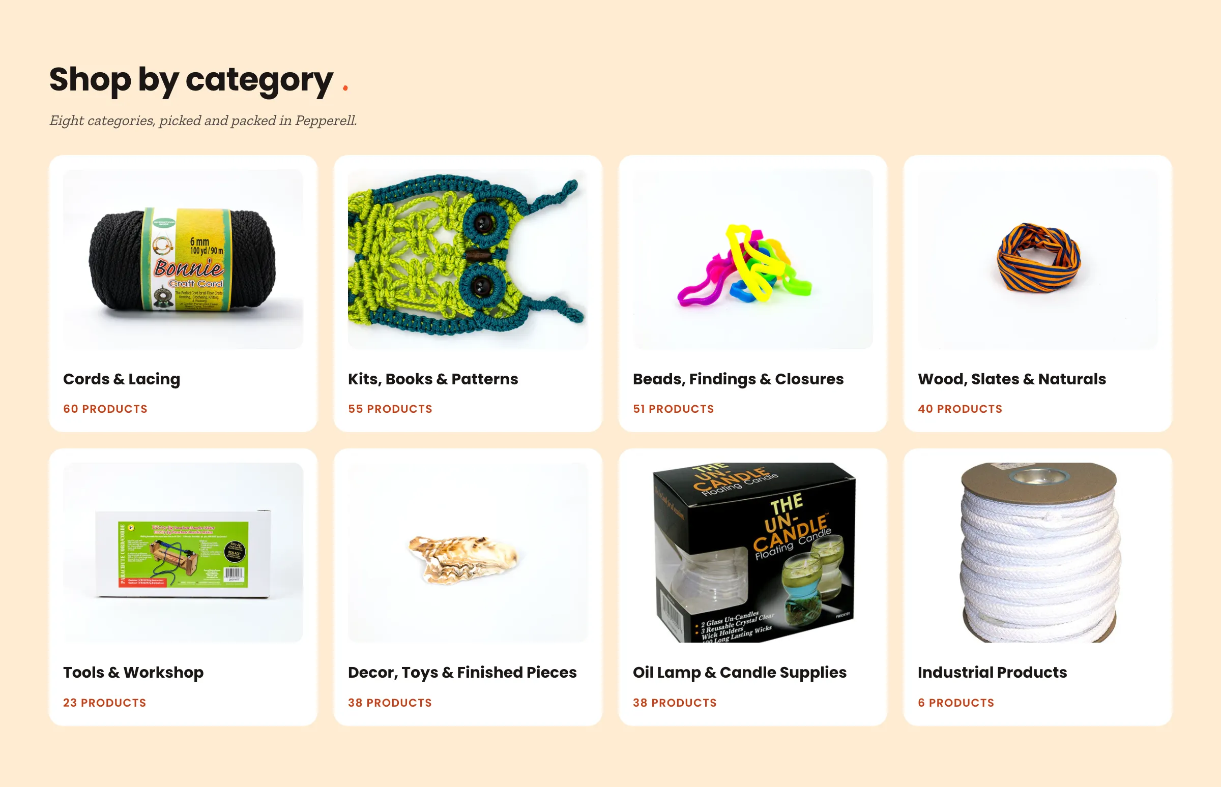 Preview storefront Shop by category section